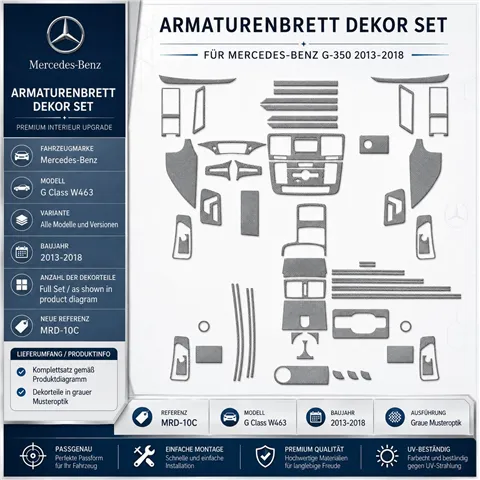 Mercedes-Benz G Class W463 2013-2018 set completo; OEM Compliance kit rivestimento cruscotto e interni 3D 2