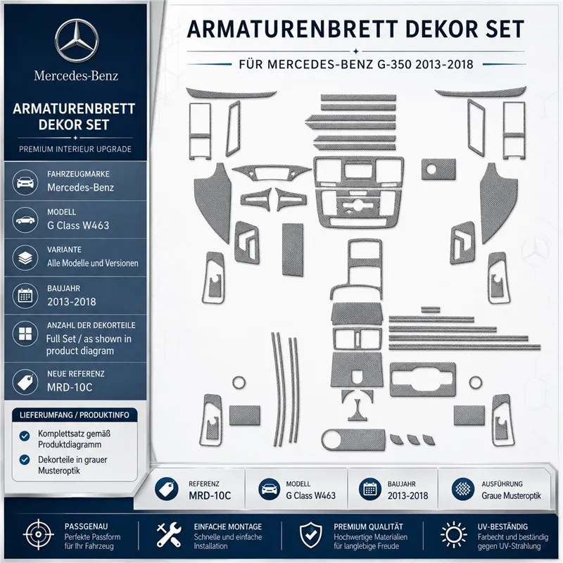Mercedes Benz G Class W463 2013-2018 set completo, compatibile OEM kit cruscotto 3D