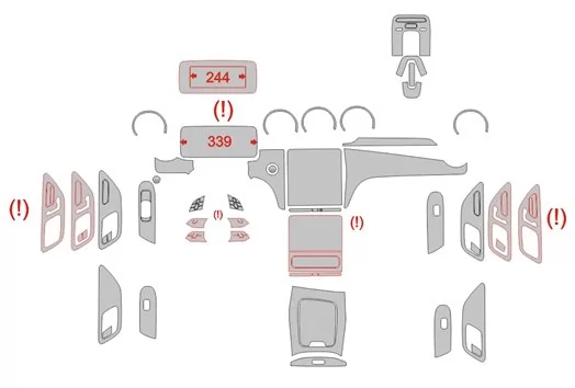 Modello di taglio per rivestimento interno Mercedes-Benz Classe C W206 2021 Modello di taglio per rivestimento interno Mercedes-Benz Classe C W206 2021