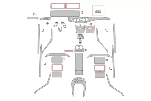 Modello di taglio per rivestimento interno Mercedes-Benz Classe S W222 2013 Modello di taglio per rivestimento interno Mercedes-Benz Classe S W222 2013