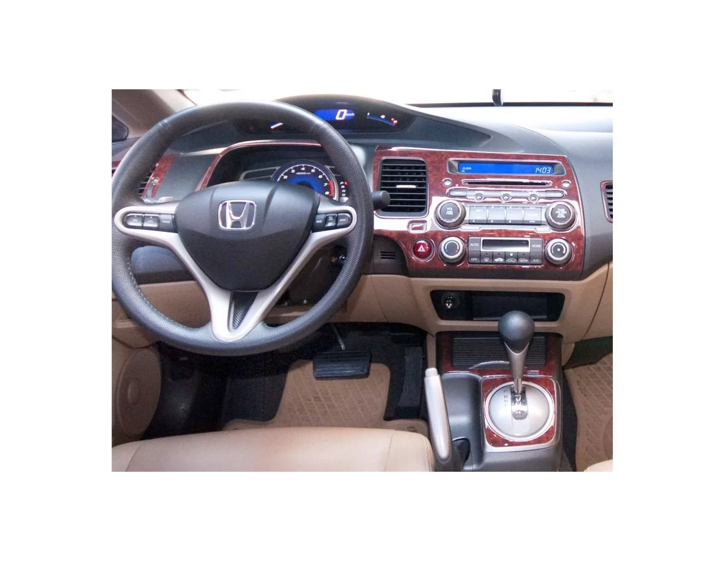 Honda Civic 06.06 - 12.11 Kit Rivestimento Cruscotto all'interno del veicolo Cruscotti personalizzati 16-Decori