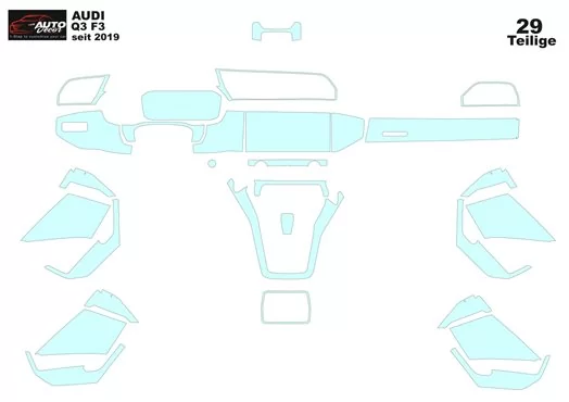 Audi Q3 F3 2018 Modello di taglio per rivestimento interno auto Audi Q3 F3 2018 Modello di taglio per rivestimento interno auto