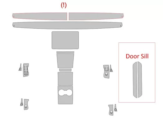 Modello di taglio per rivestimento interno auto Tesla Model 3 2017 Modello di taglio per rivestimento interno auto Tesla Model 3 2017