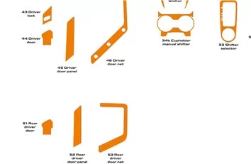 Ford Bronco 2021-2024 Kit di finiture per cruscotto interno 3D Dash Trim Dekor 56 parti Ford Bronco 2021-2024 Kit di finiture per cruscotto interno 3D Dash Trim Dekor 56 parti