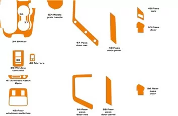 Ford Bronco 2021-2024 Kit di finiture per cruscotto interno 3D Dash Trim Dekor 56 parti Ford Bronco 2021-2024 Kit di finiture per cruscotto interno 3D Dash Trim Dekor 56 parti