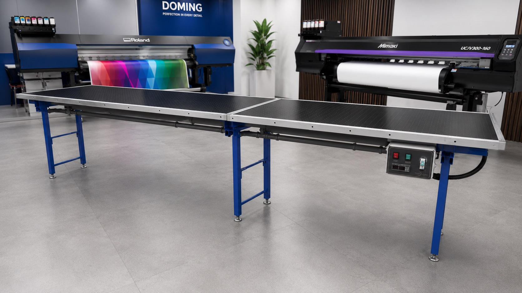 Heated perforated vacuum application table for manual doming preparation